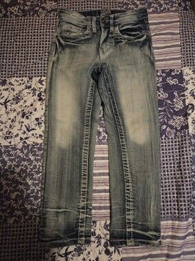 Indigo Faded Light Blue Straight-Leg Jeans